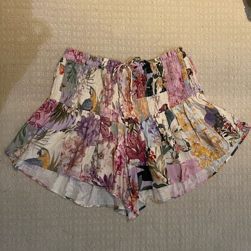 Zara Floral High Waisted Shorts